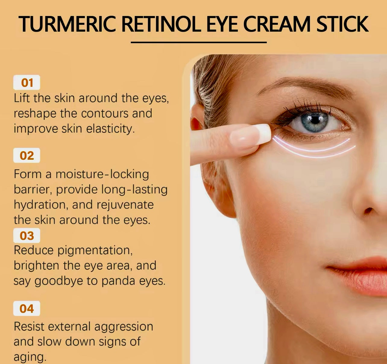 Turmeric Retinol Eye Cream Stick Dark Circle & Puffiness Remover