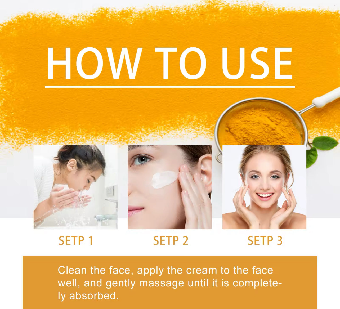 Vitamin C & Turmeric Brightening Face Cream Dark Spot & Wrinkle Care