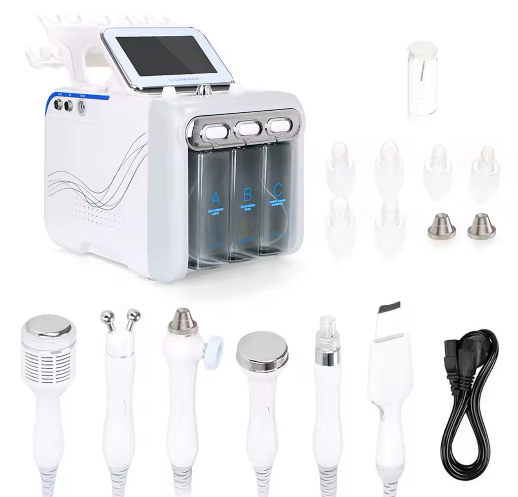 6-in-1 Hydrodermabrasion Machine Hydro Water Jet Peel & Skin Whitening Device