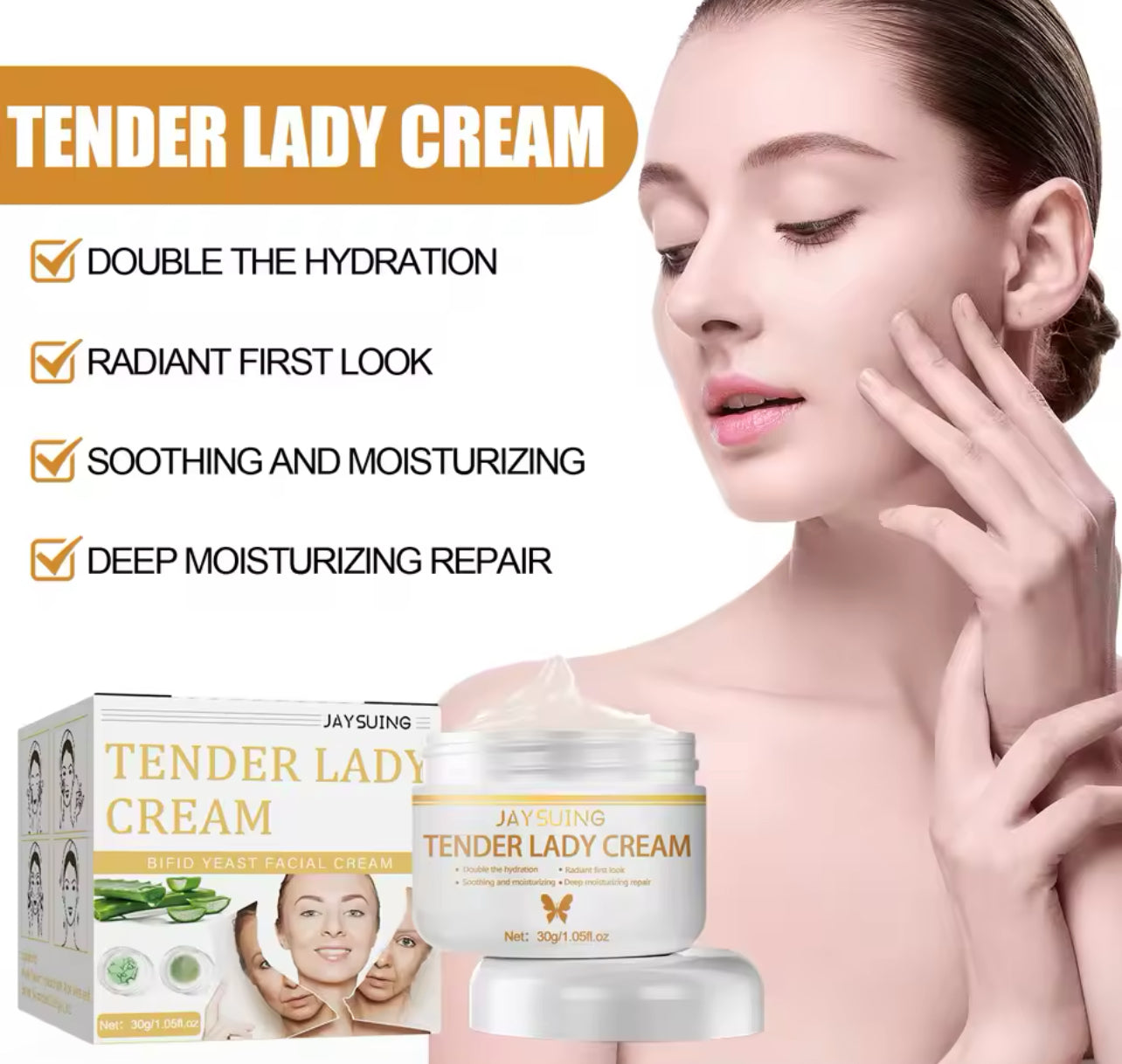 Erfid Yeast Repair Cream Hydrating & Skin Renewal Formula