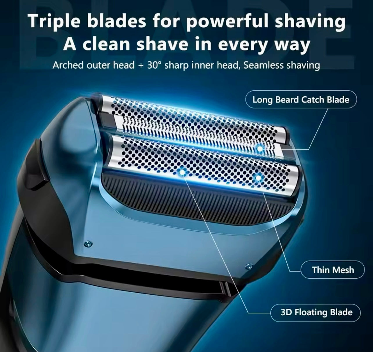 Electric Razor for Men Wet & Dry Foil Shaver & Beard Trimmer