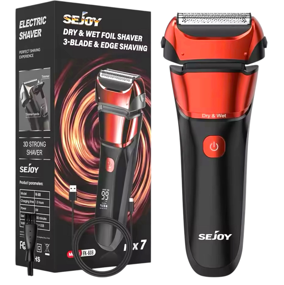 Electric Razor for Men Wet & Dry Foil Shaver & Beard Trimmer