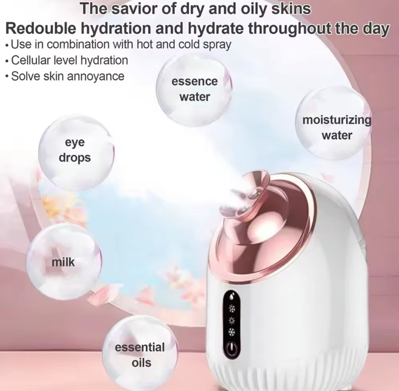 Nano Mist Facial Steamer Hot & Cold Spray for Deep Cleansing & Hydration