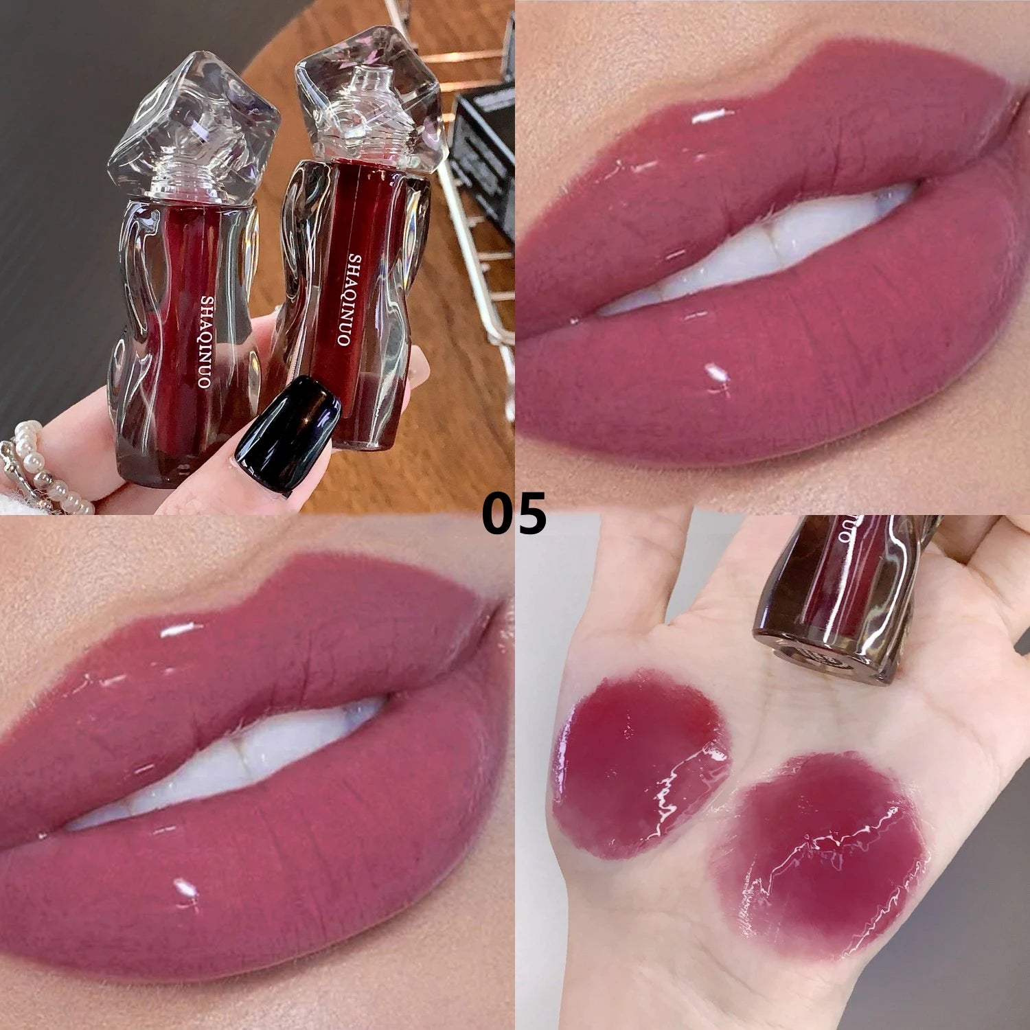 6-Color Moisturizing Plumping Lip Gloss – Shimmering Dewy Non-Greasy Finish