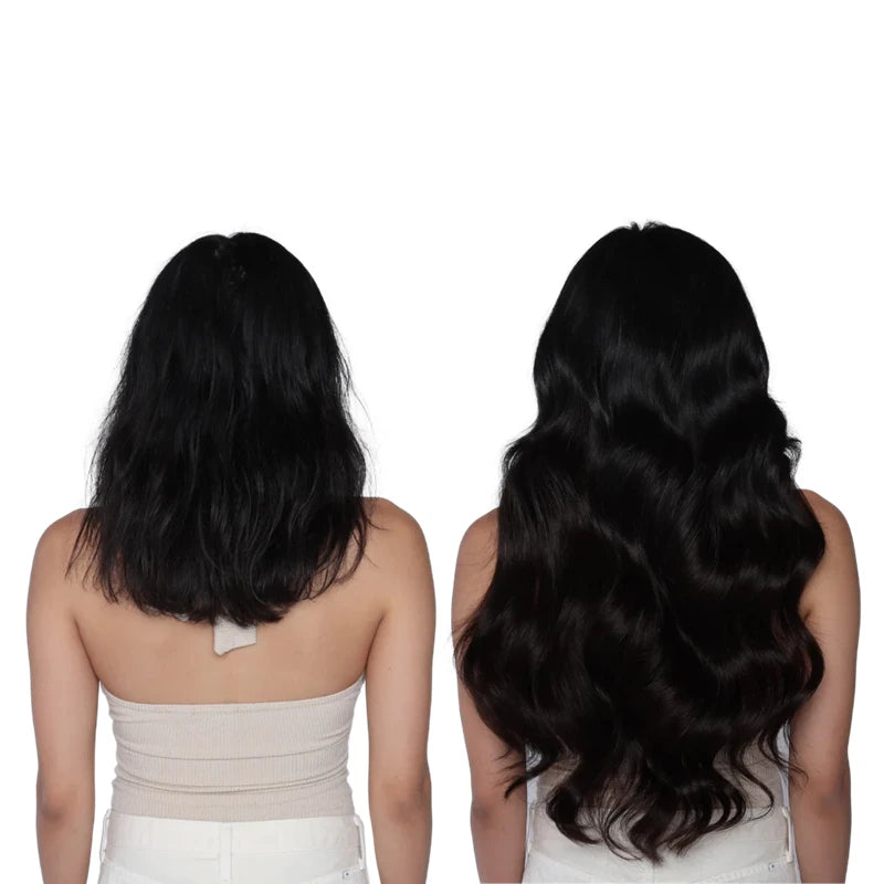 Straight Clip-In Human Hair Extensions – 100% Brazilian Virgin Hair, 8PCS/120g, Natural Black