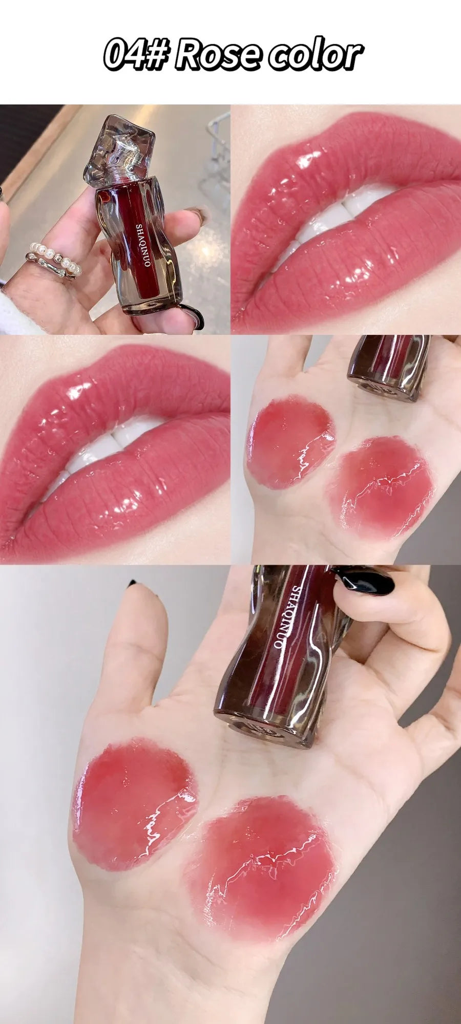 6-Color Moisturizing Plumping Lip Gloss – Shimmering Dewy Non-Greasy Finish