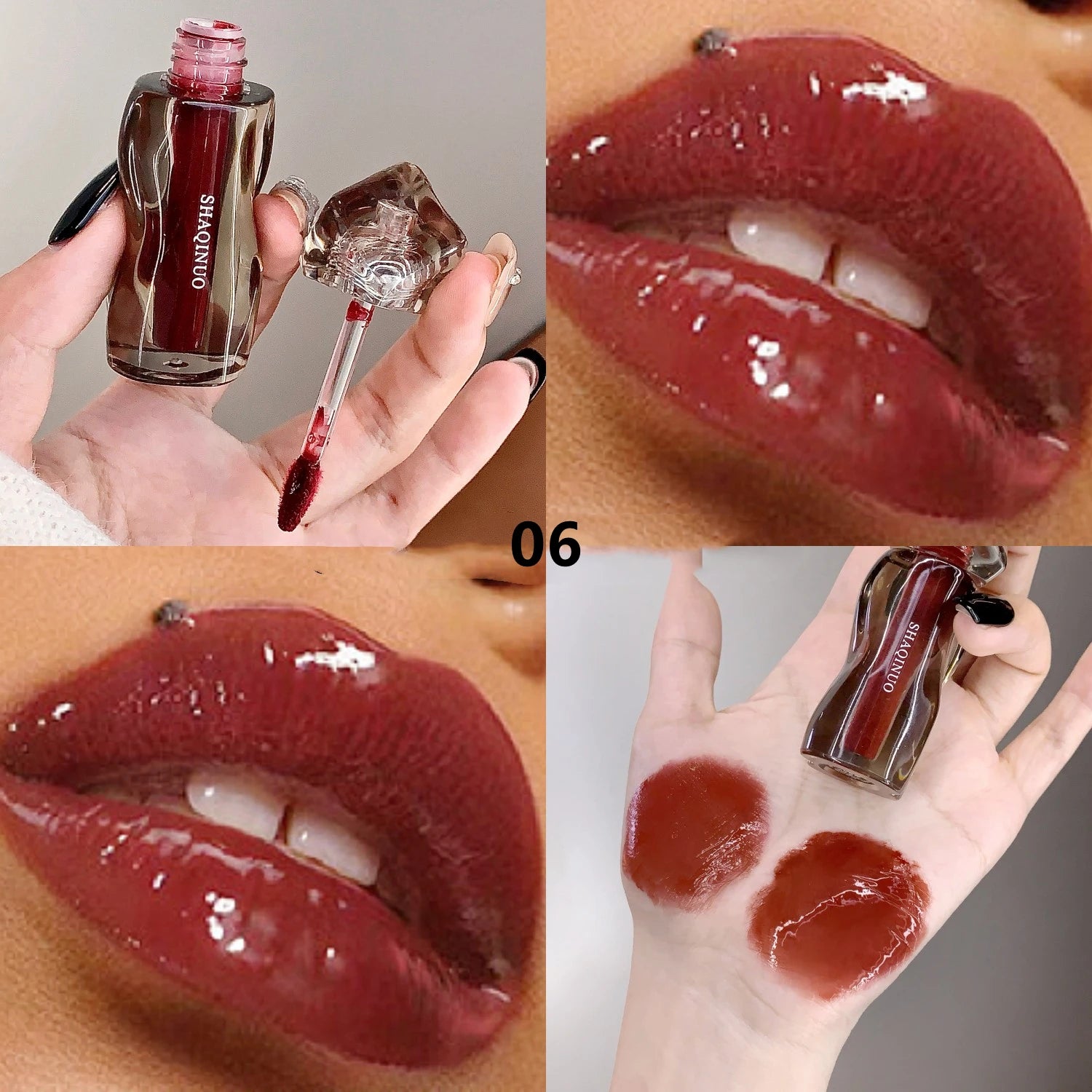 6-Color Moisturizing Plumping Lip Gloss – Shimmering Dewy Non-Greasy Finish