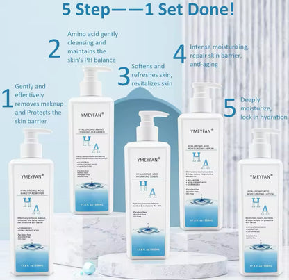 5-in-1 Hyaluronic Acid Skincare Set Professional Spa & Home Use