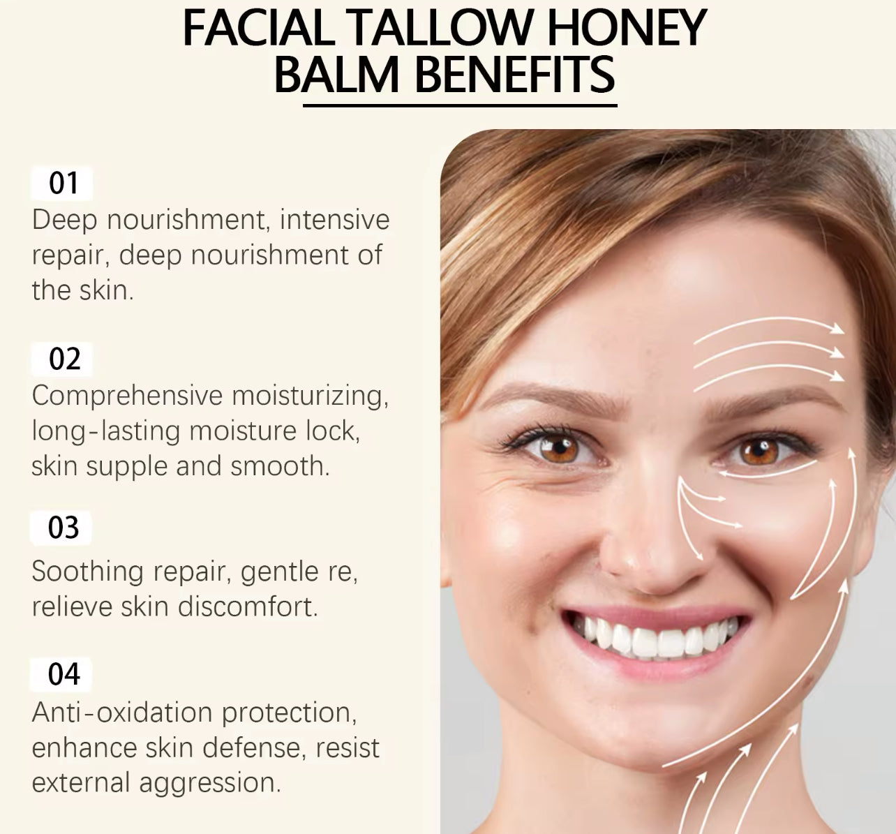 Beef Tallow Face & Body Cream Deep Moisture & Skin Repair
