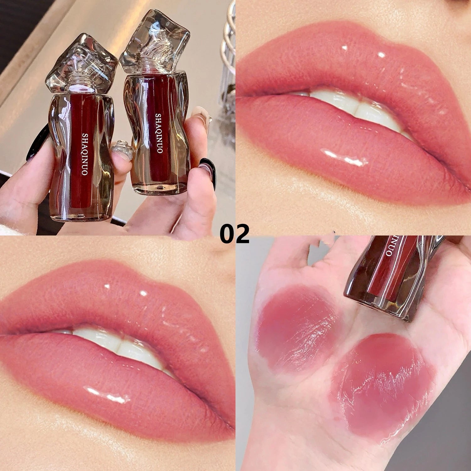 6-Color Moisturizing Plumping Lip Gloss – Shimmering Dewy Non-Greasy Finish