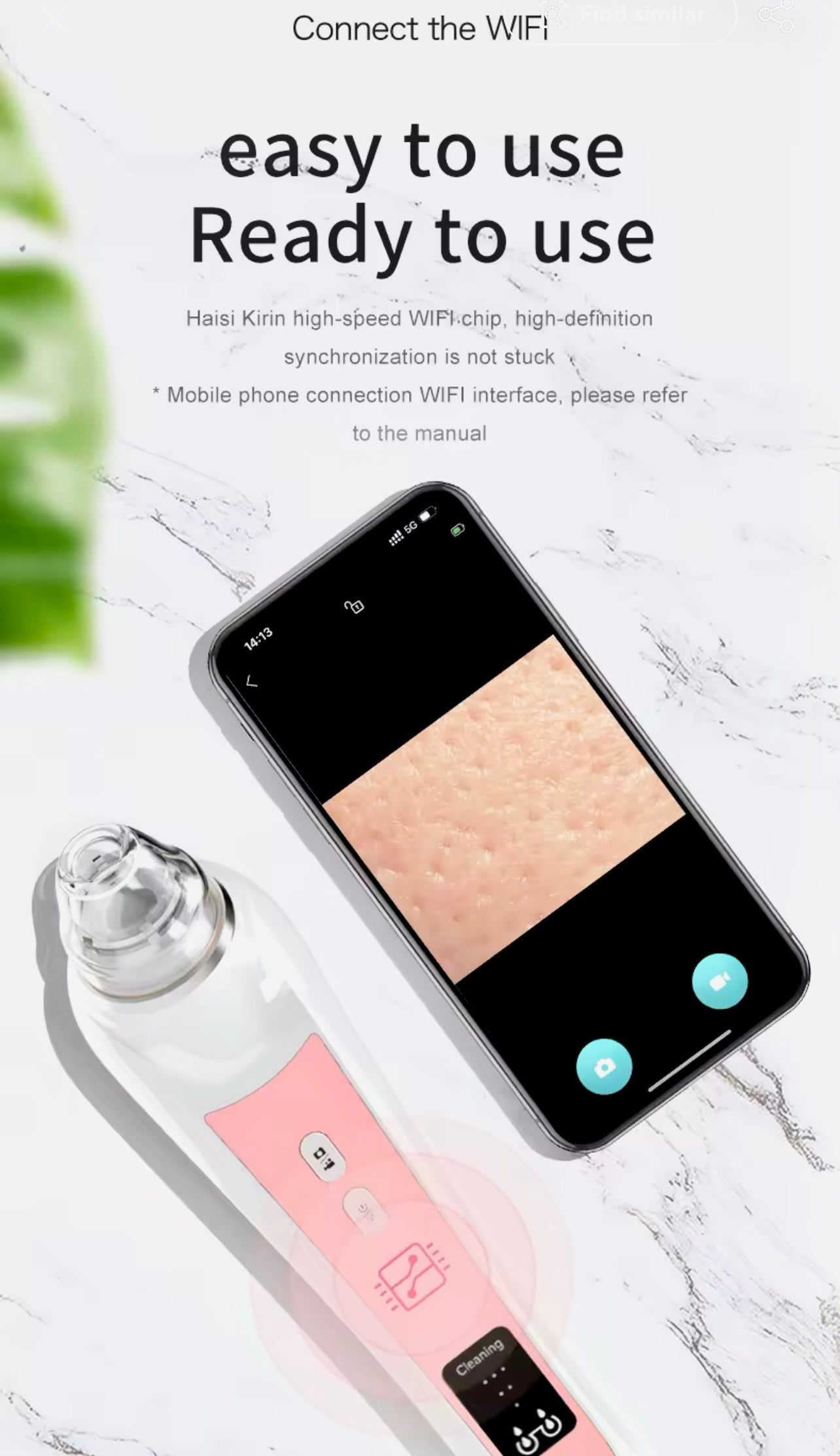 Blackhead Remover with Camera Pore Vacuum Tool with 3 Modes & 6 Heads