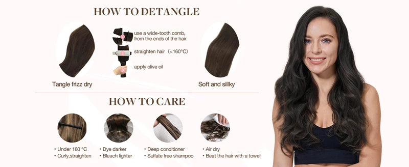 Straight Clip-In Human Hair Extensions – 100% Brazilian Virgin Hair, 8PCS/120g, Natural Black