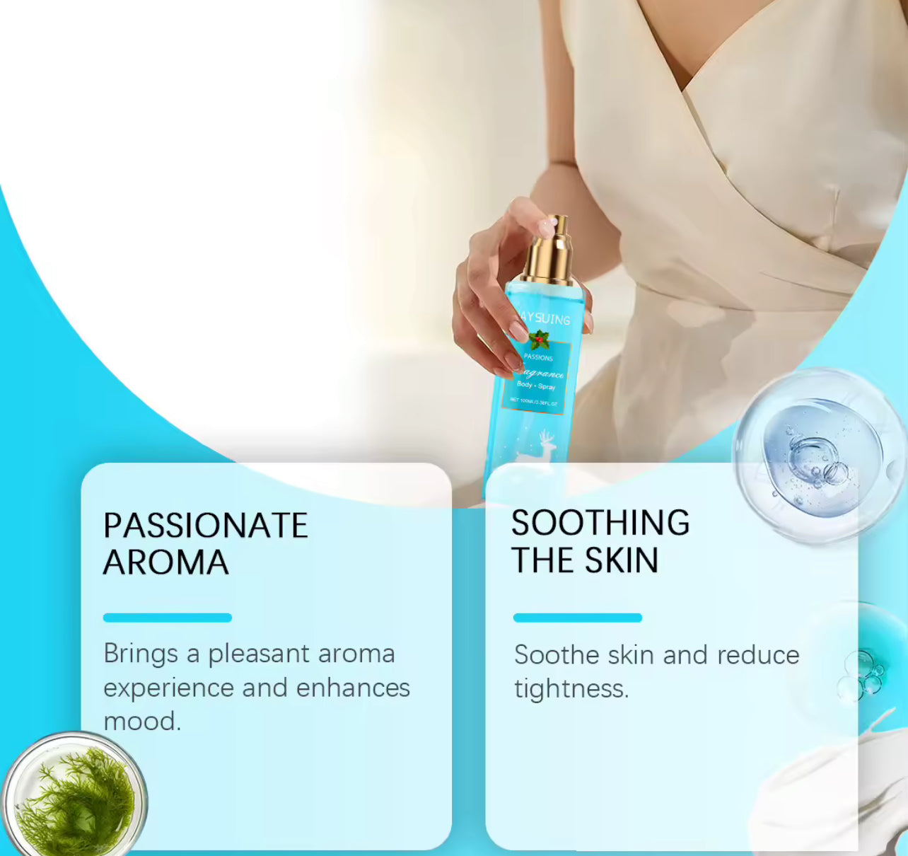 Scented Moisturizing Cream Spray 200ml Long-Lasting Body Lotion & Deodorant