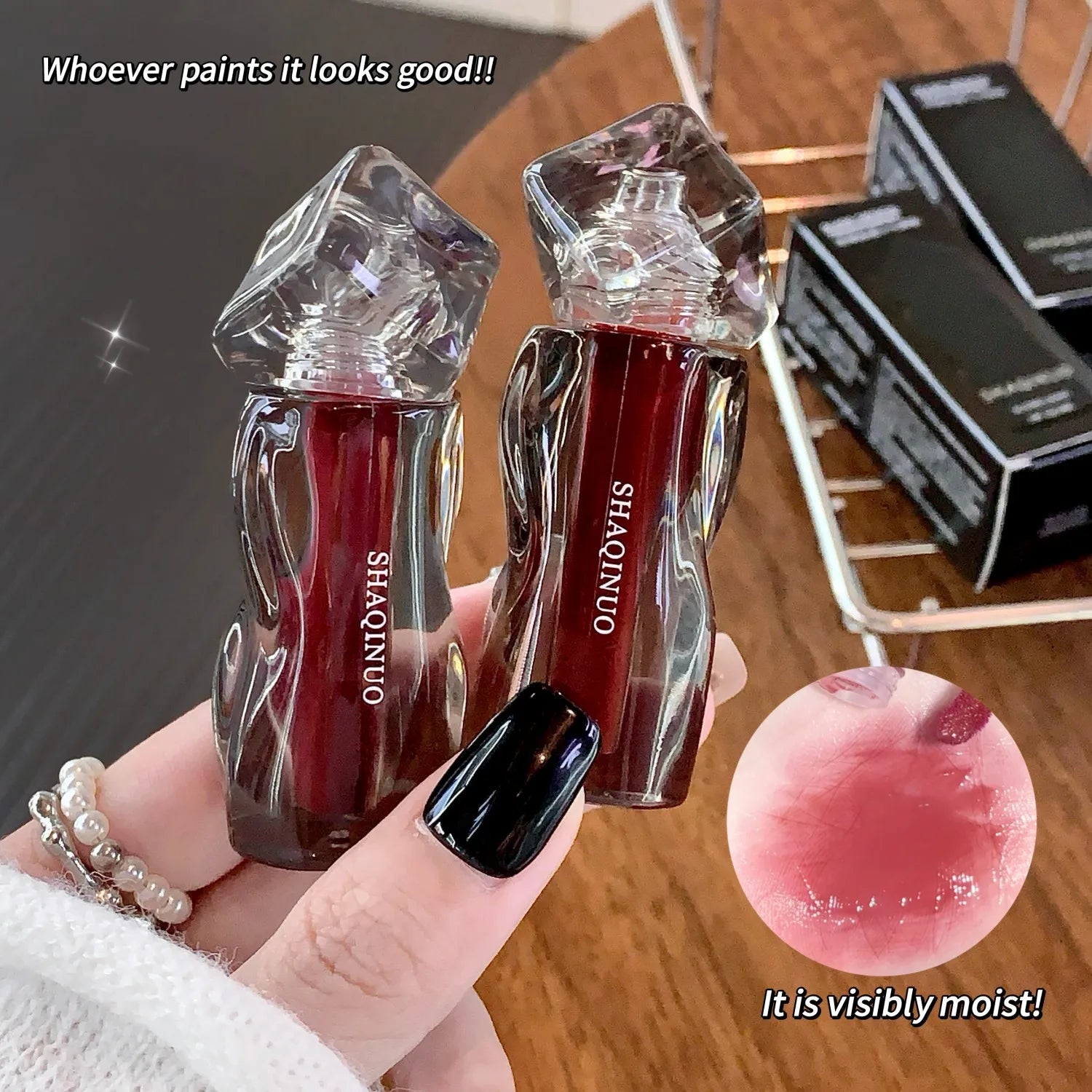 6-Color Moisturizing Plumping Lip Gloss – Shimmering Dewy Non-Greasy Finish