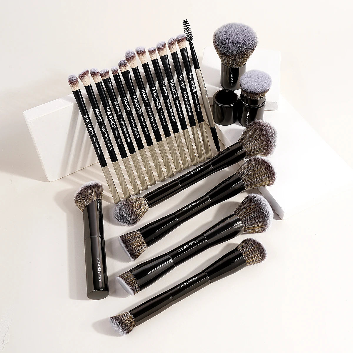 MAANGE 20-Piece Professional Double-Ended Makeup Brush Set – Face & Eye Blending