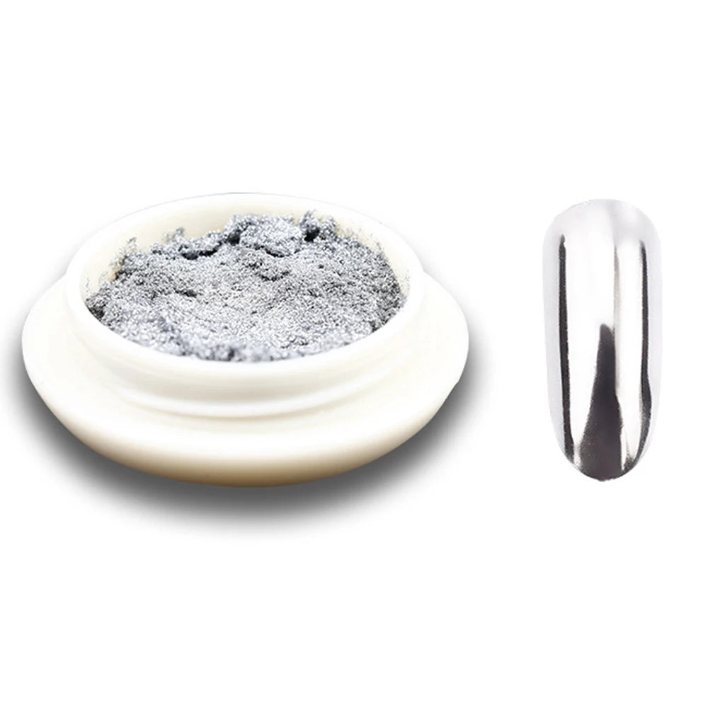 Gold Nail Mirror Glitter Powder – 50 Colors Metallic Chrome Dust Pigment for Gel Polish & Mirror Effect Manicure
