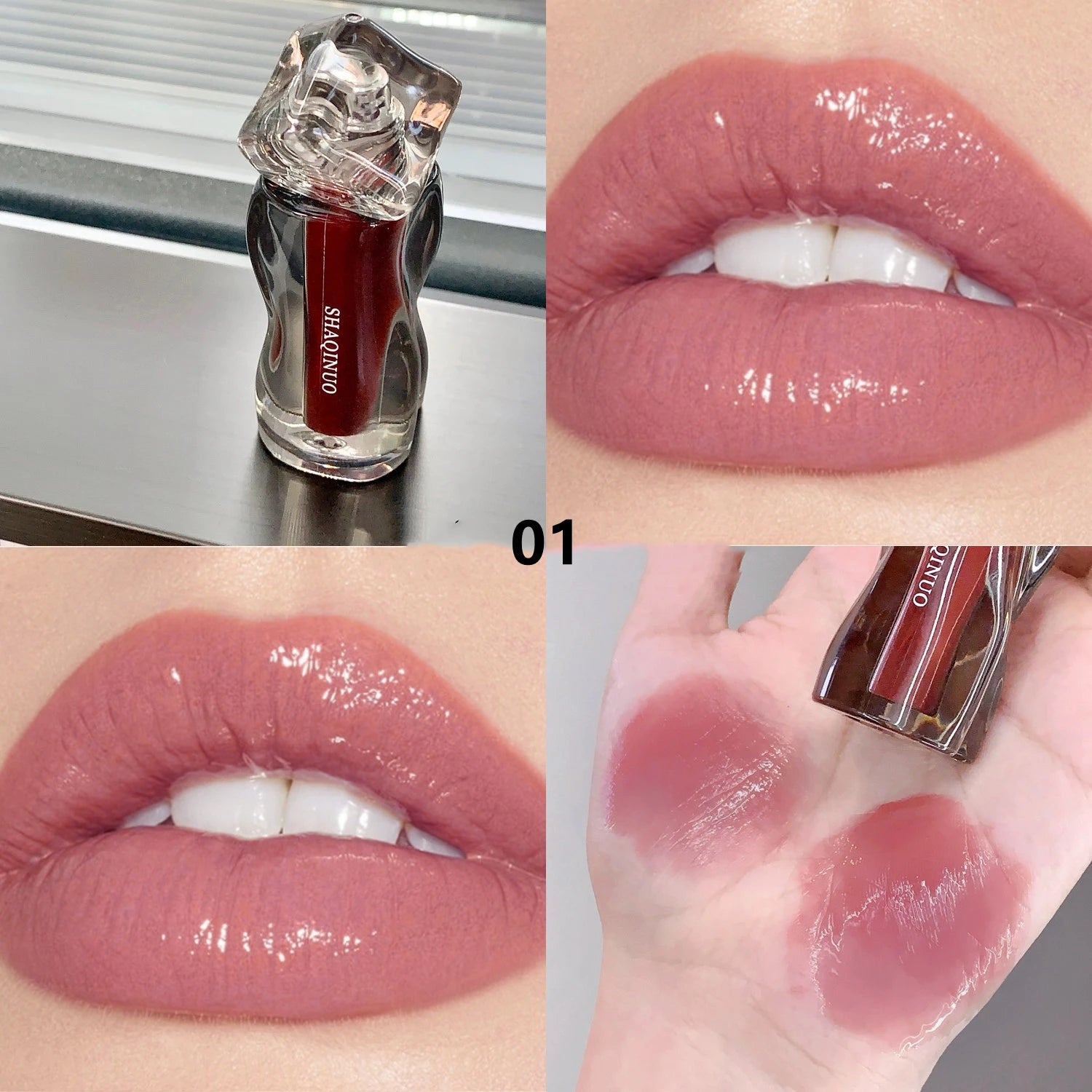 6-Color Moisturizing Plumping Lip Gloss – Shimmering Dewy Non-Greasy Finish