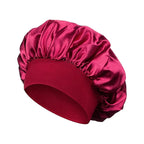 Satin Wide-Brimmed Sleeping Bonnet – Unisex Elastic Head Wrap Night Cap for Hair Care