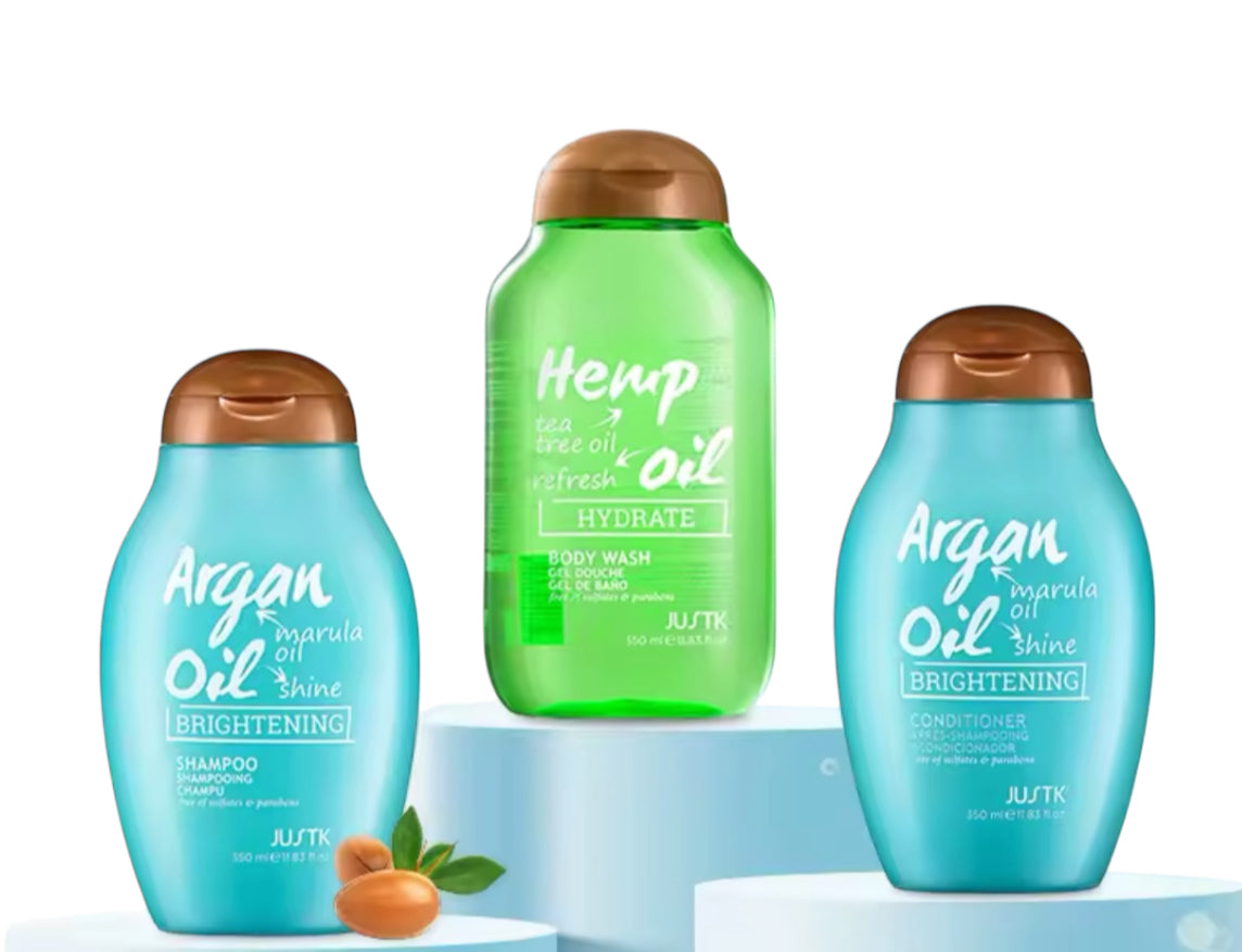 3-Pack Argan Oil Shampoo, Conditioner & Tea Tree Body Wash Set