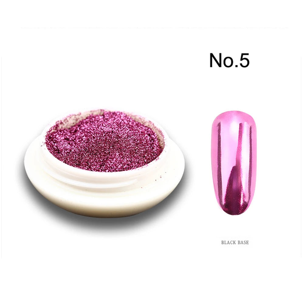 Gold Nail Mirror Glitter Powder – 50 Colors Metallic Chrome Dust Pigment for Gel Polish & Mirror Effect Manicure