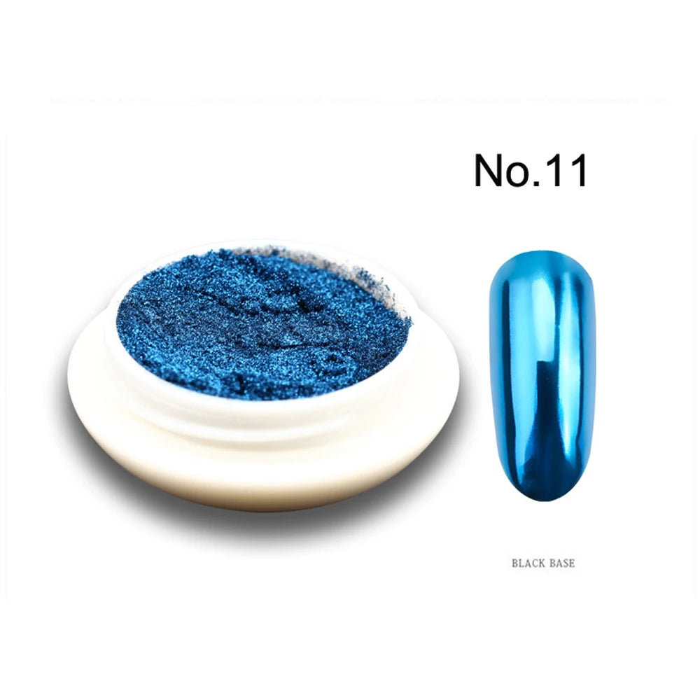 Gold Nail Mirror Glitter Powder – 50 Colors Metallic Chrome Dust Pigment for Gel Polish & Mirror Effect Manicure