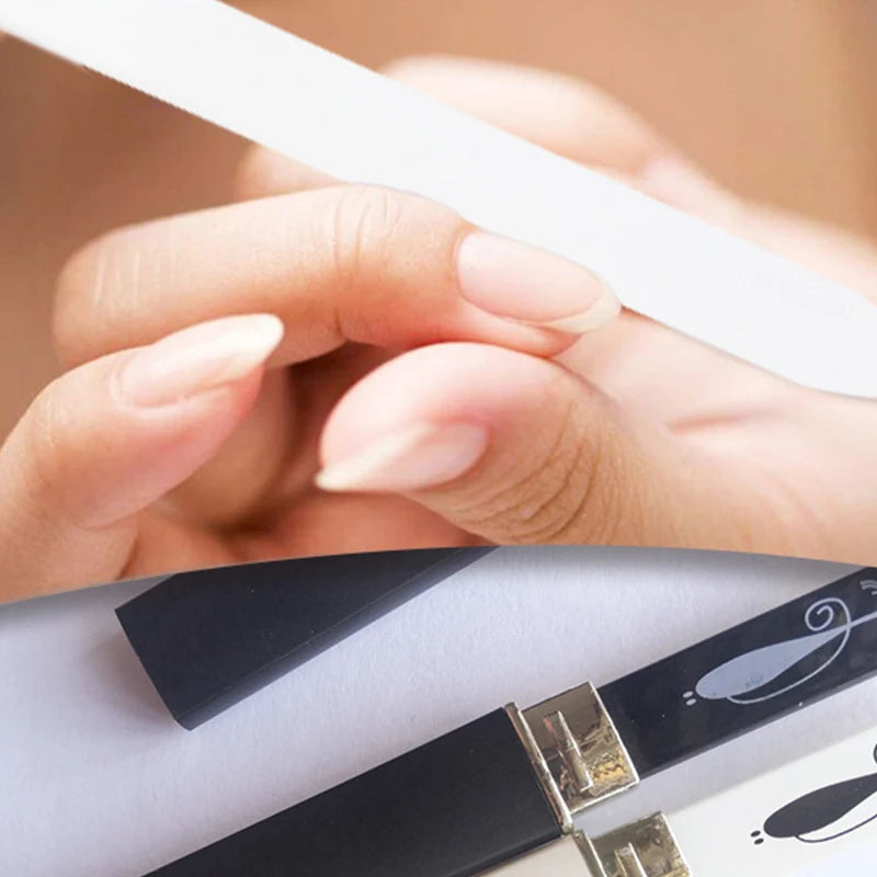 Manicure Nail File Set – Sanding, Polishing, Rubbing & Contour Strips with Glass Nail File