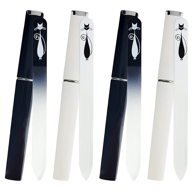 Manicure Nail File Set – Sanding, Polishing, Rubbing & Contour Strips with Glass Nail File
