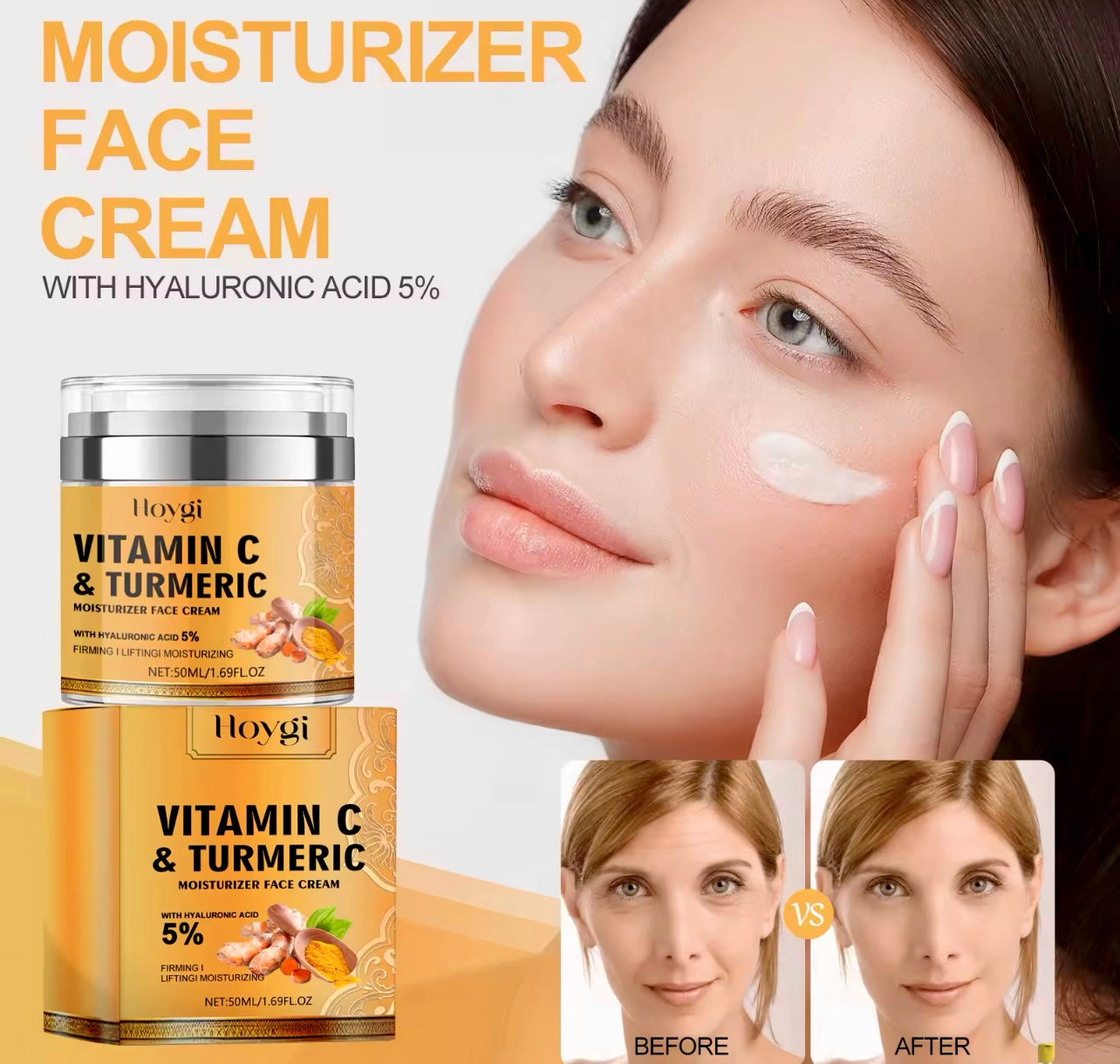 Vitamin C & Turmeric Brightening Face Cream Dark Spot & Wrinkle Care