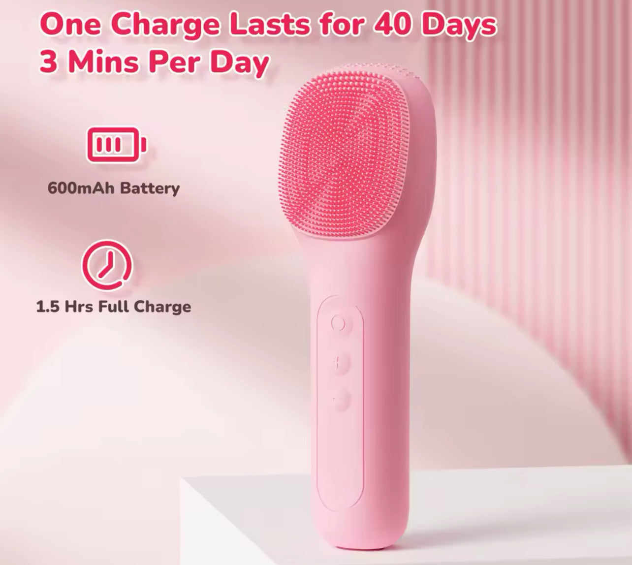 Waterproof Electric Silicone Facial Cleaning Brush Deep Pore & Blackhead Scrubber