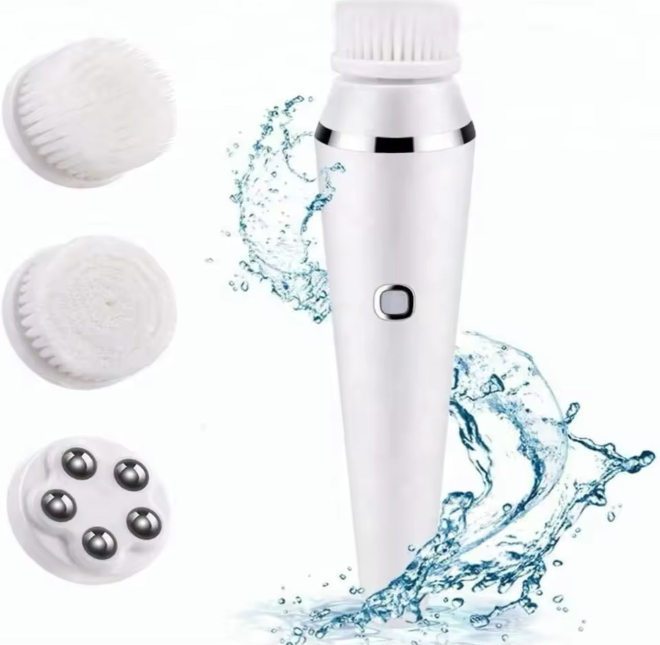 4-in-1 Rechargeable Facial Cleansing Brush Waterproof Deep Clean & Exfoliation Tool