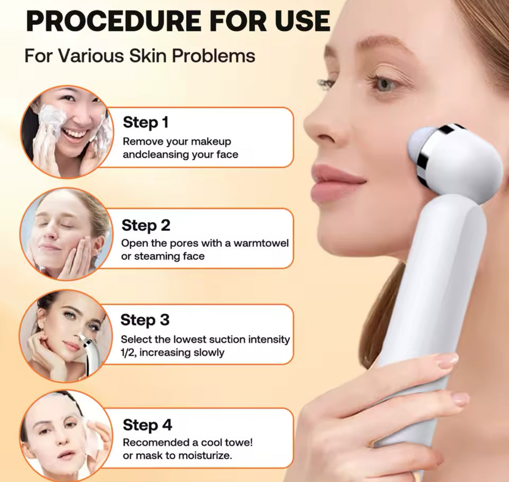 3-in-1 Adjustable Blackhead Removal Vacuum USB Pore Cleaner with Camera