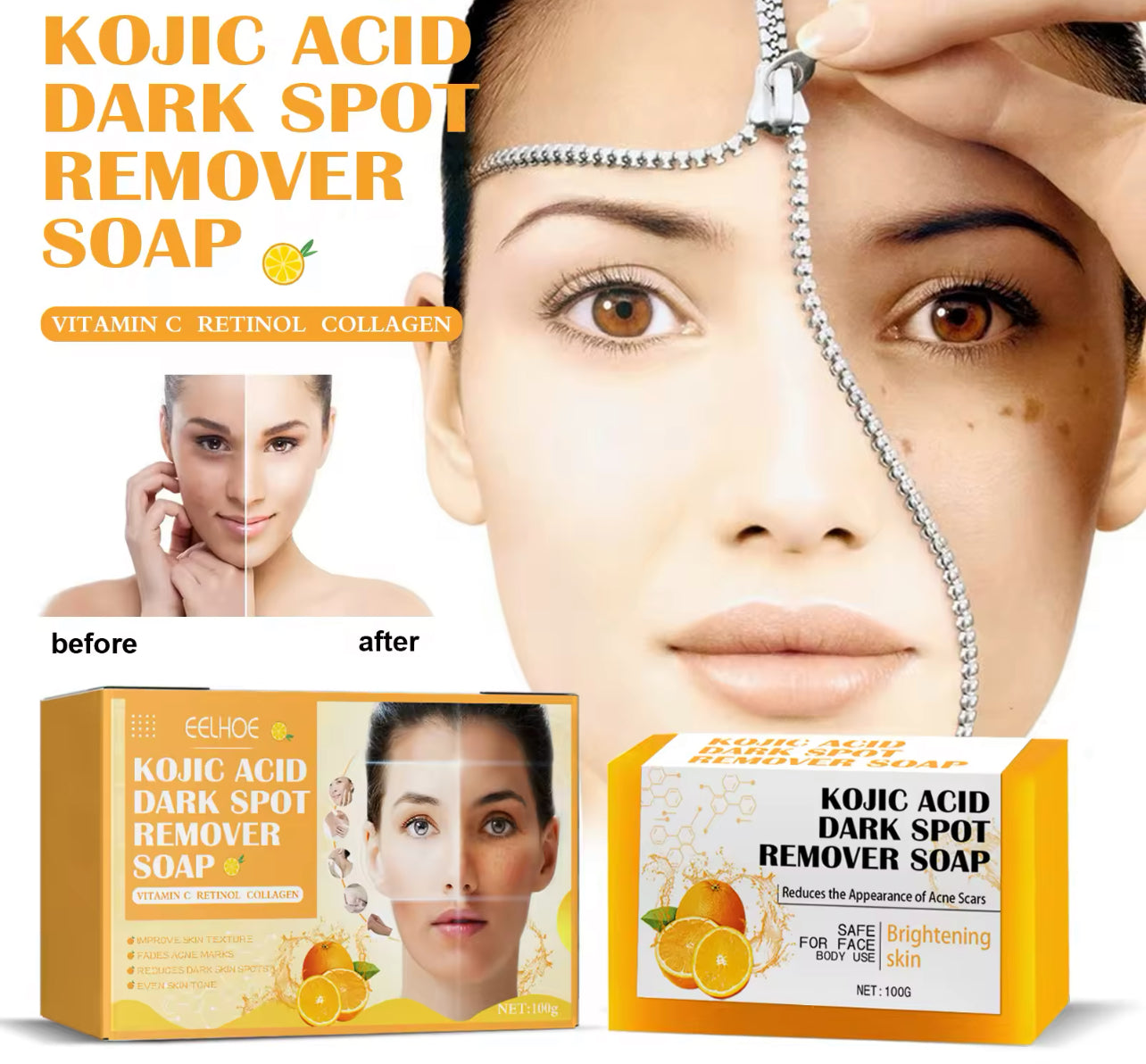 Kojic Acid Soap Brightening & Acne Clearing Cleanser