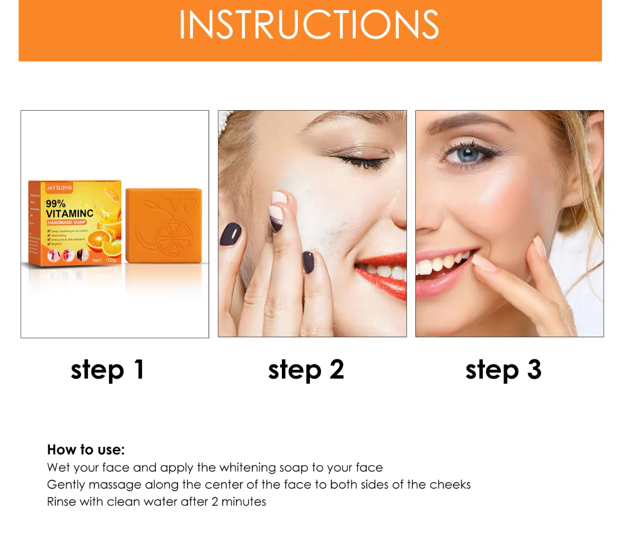 Vitamin C Whitening Soap Deep Cleansing & Brightening