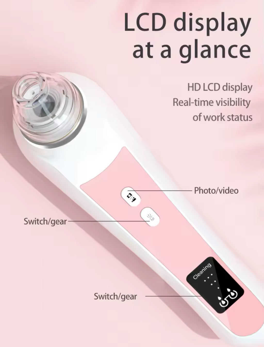 Blackhead Remover with Camera Pore Vacuum Tool with 3 Modes & 6 Heads
