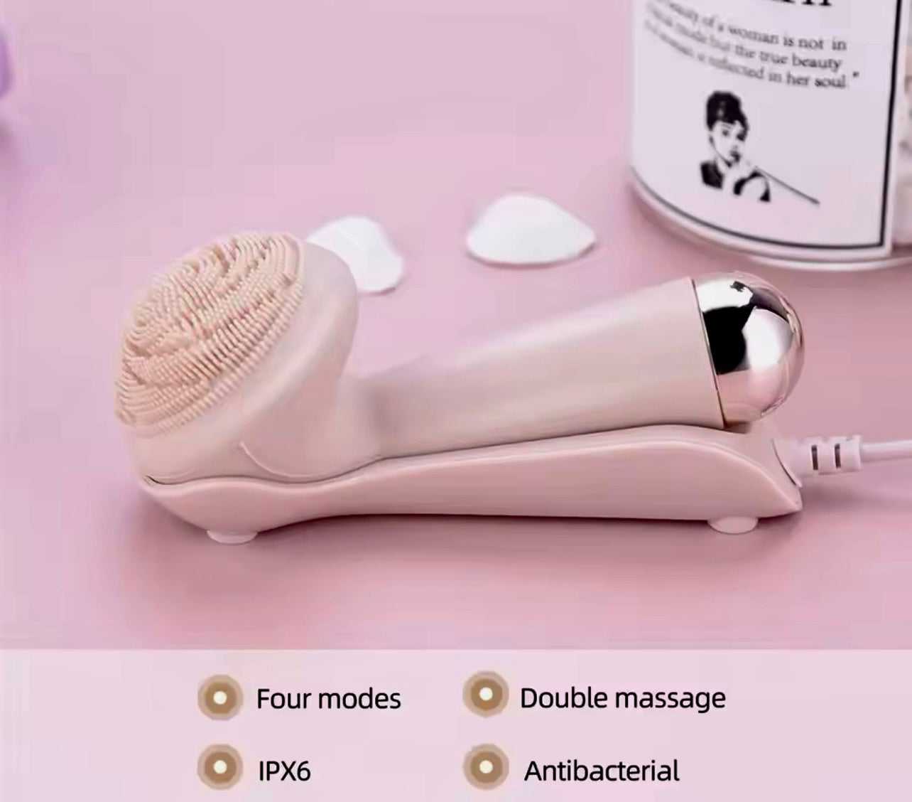 Electric Silicone Facial Cleansing Brush Waterproof Vibration & Massage Tool
