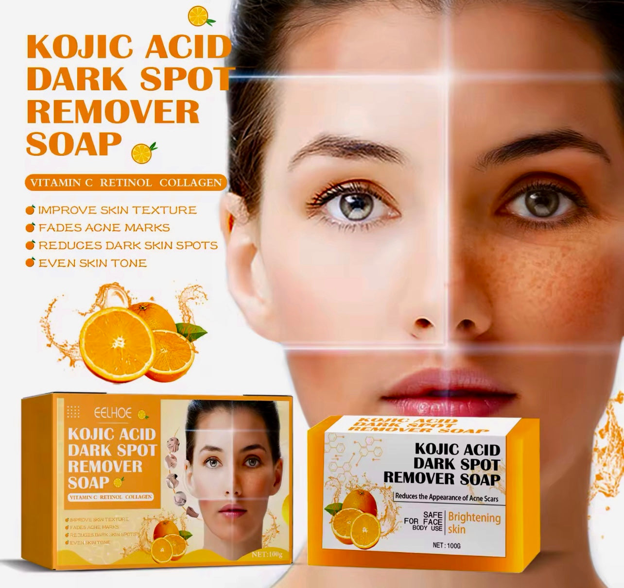Kojic Acid Soap Brightening & Acne Clearing Cleanser