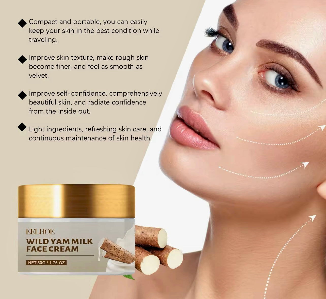 Wild Yam Face Cream Brightening & Moisturizing Skincare