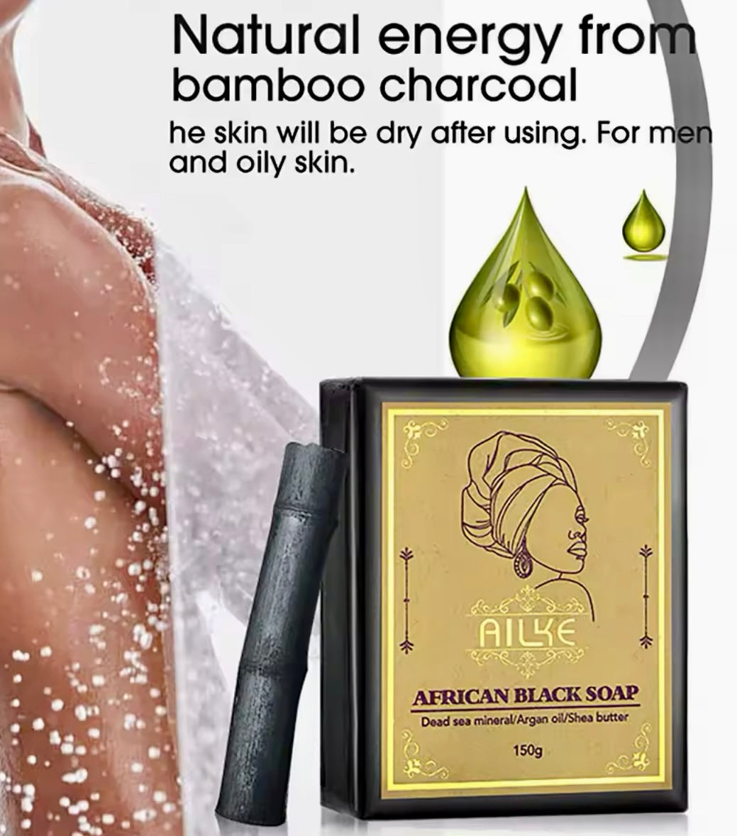 African Black Soap with Bamboo Charcoal Deep Clean & Nourish