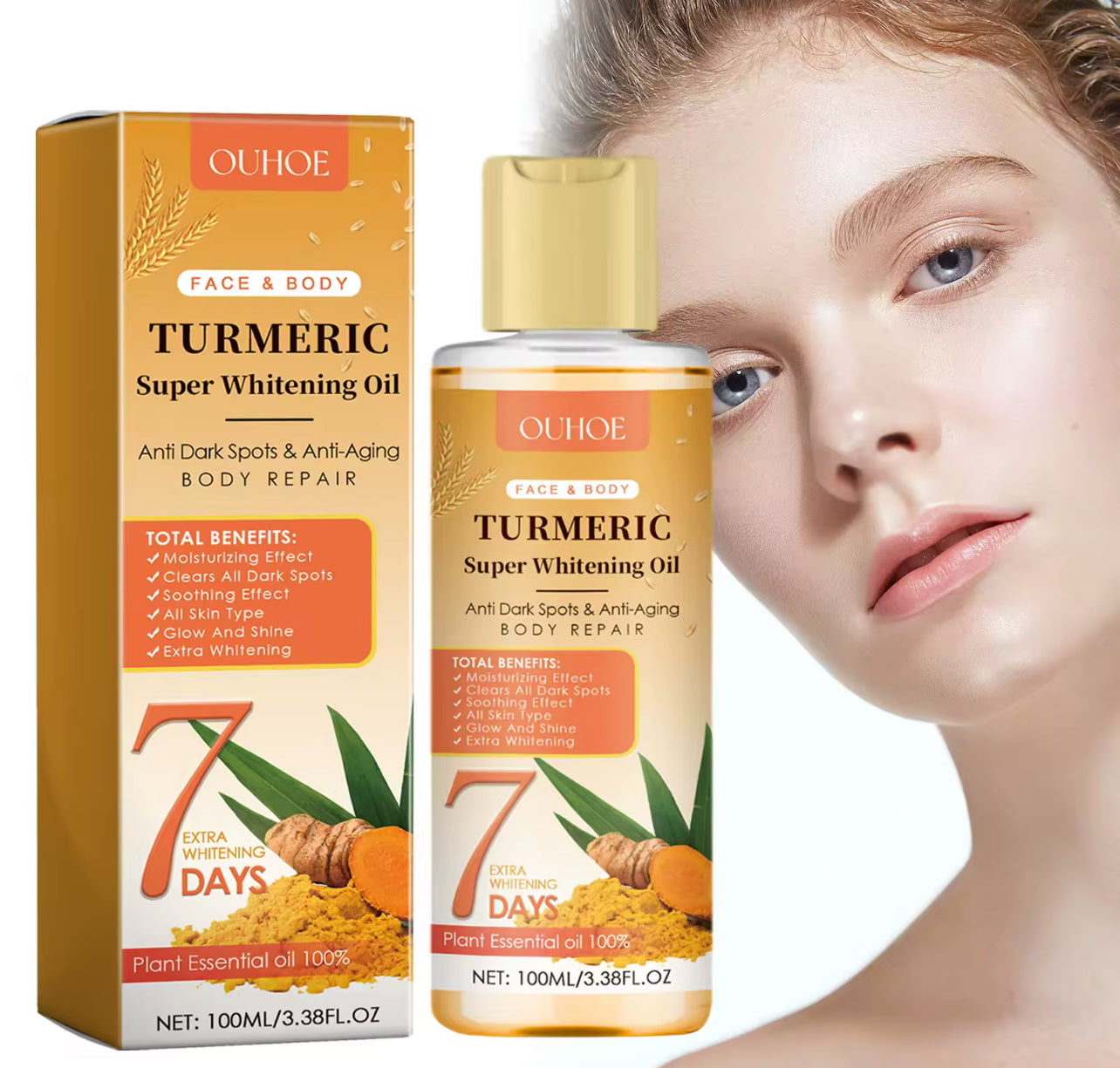 Turmeric Super Whitening Face & Body Oil Dark Spot Remover & Moisturizer