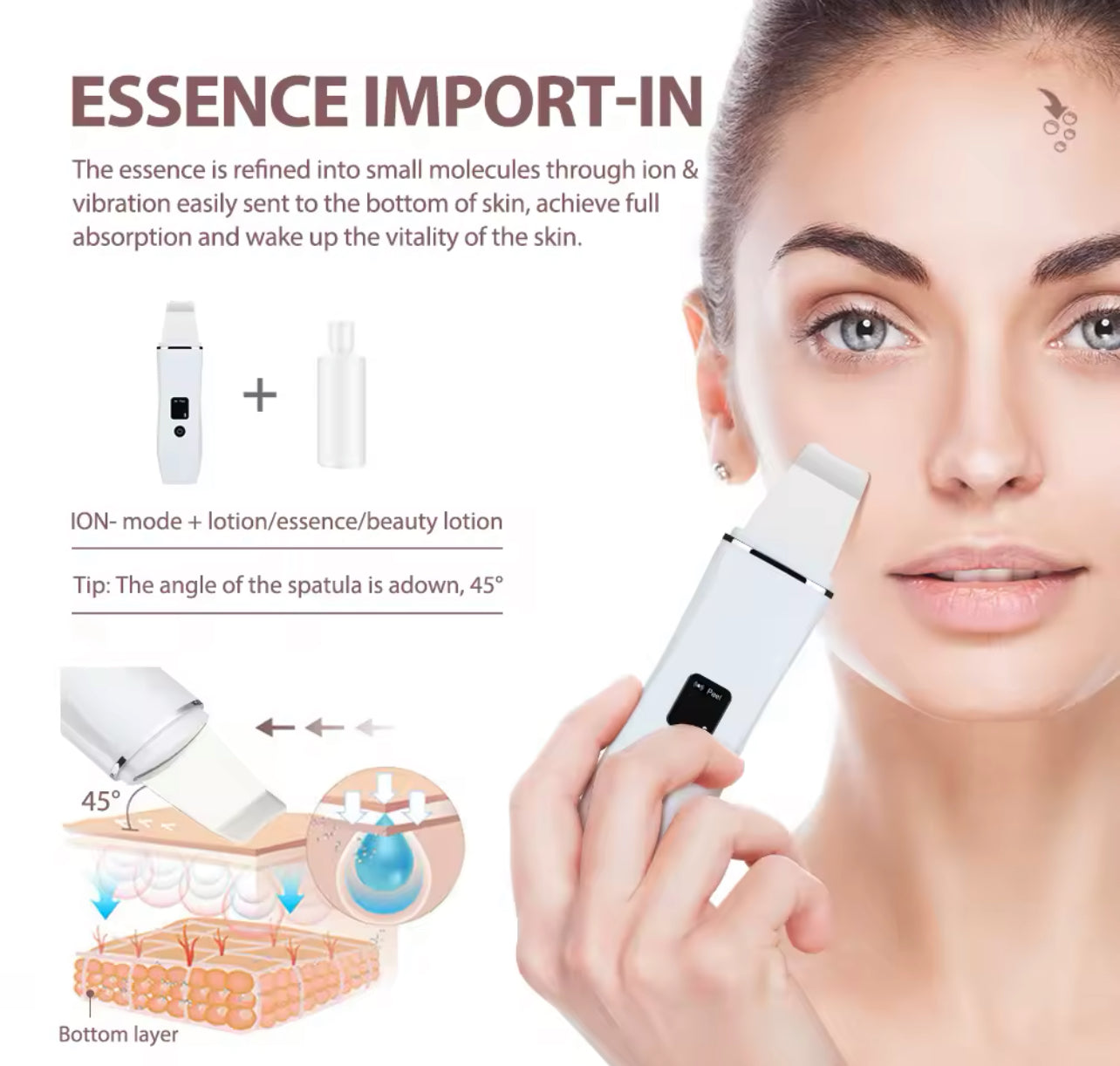 Ultrasonic Skin Scrubber Deep Clean & Facial Lifting Tool