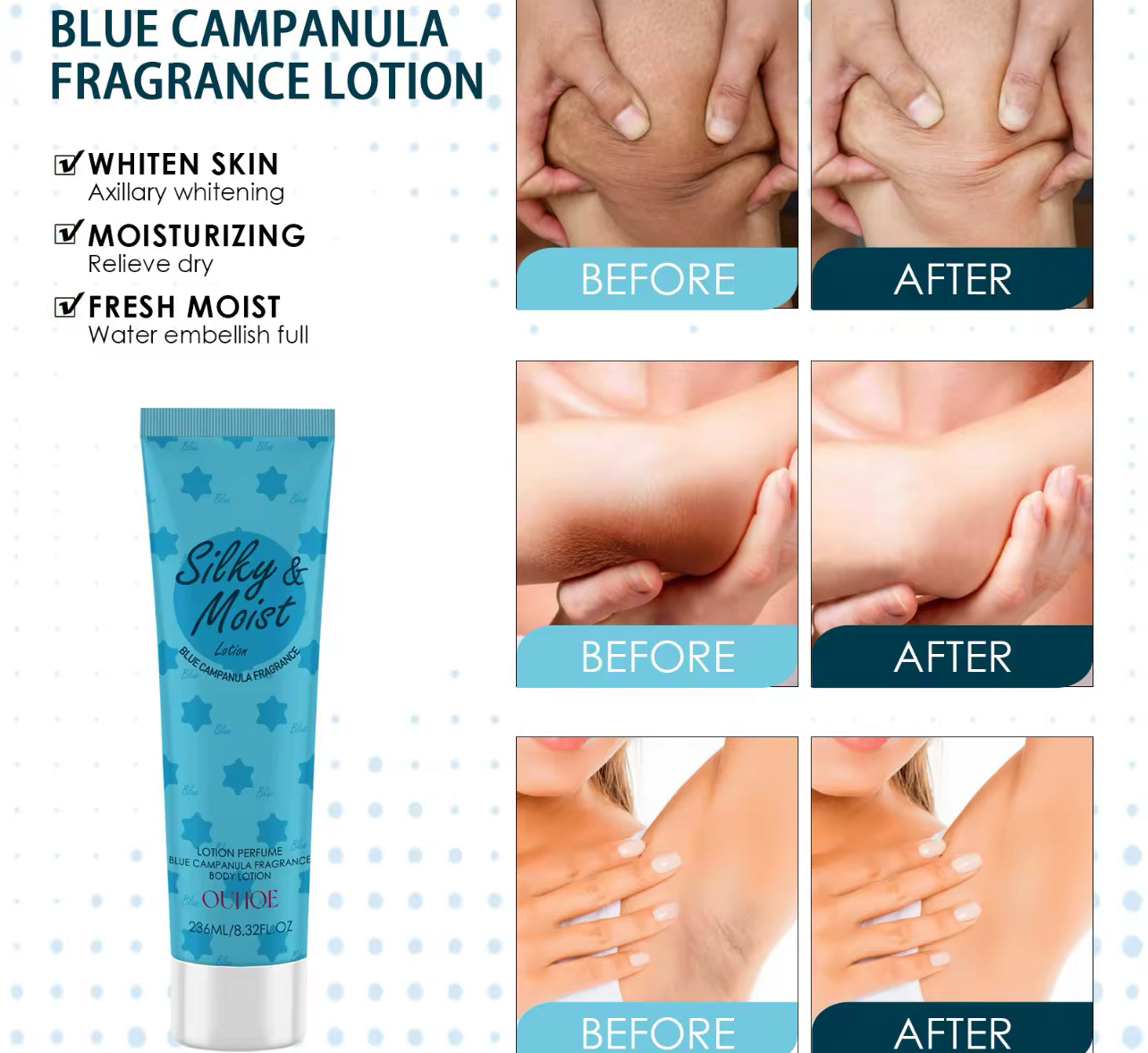 Silky & Moist Whitening Body Lotion Armpit, Knees & Joint Brightening Care