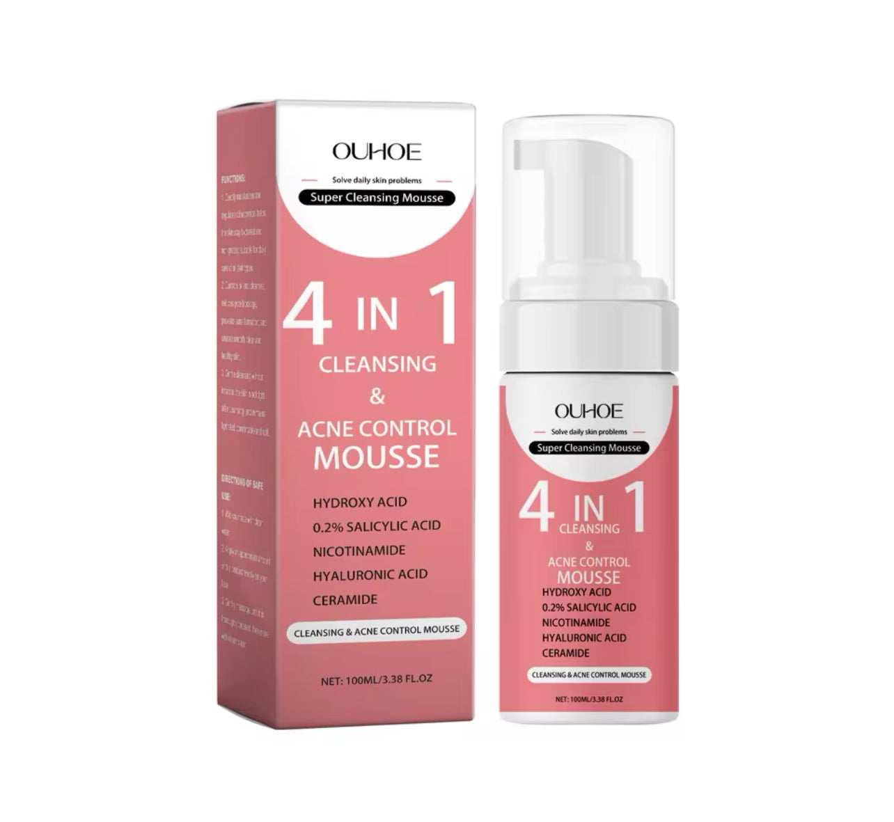 Revitalizing Organic Salicylic Acid Foaming Face Cleanser – 4-in-1 Hydrating Mousse
