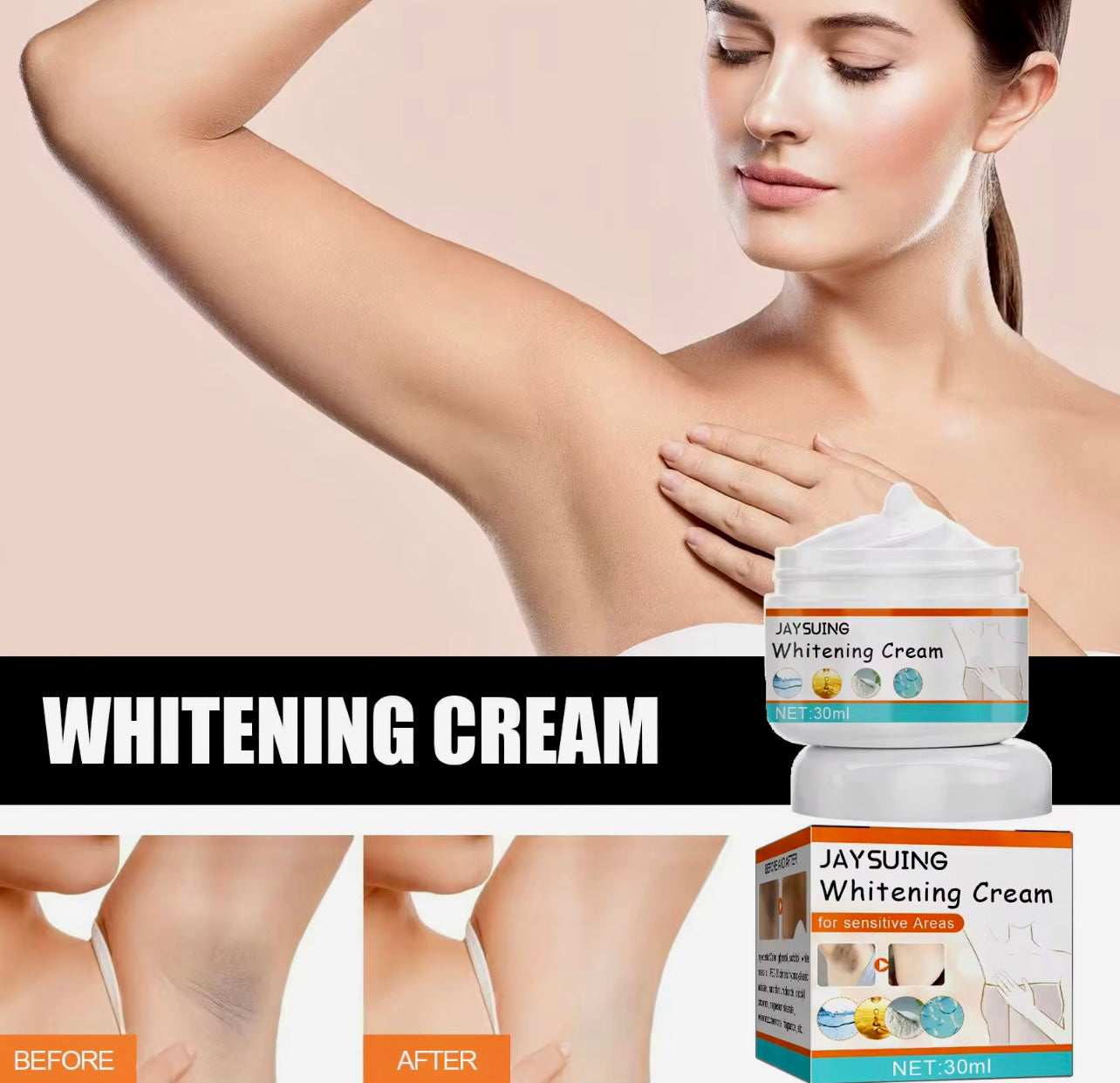 Underarm Brightening Cream Fades Dark Spots & Moisturizes