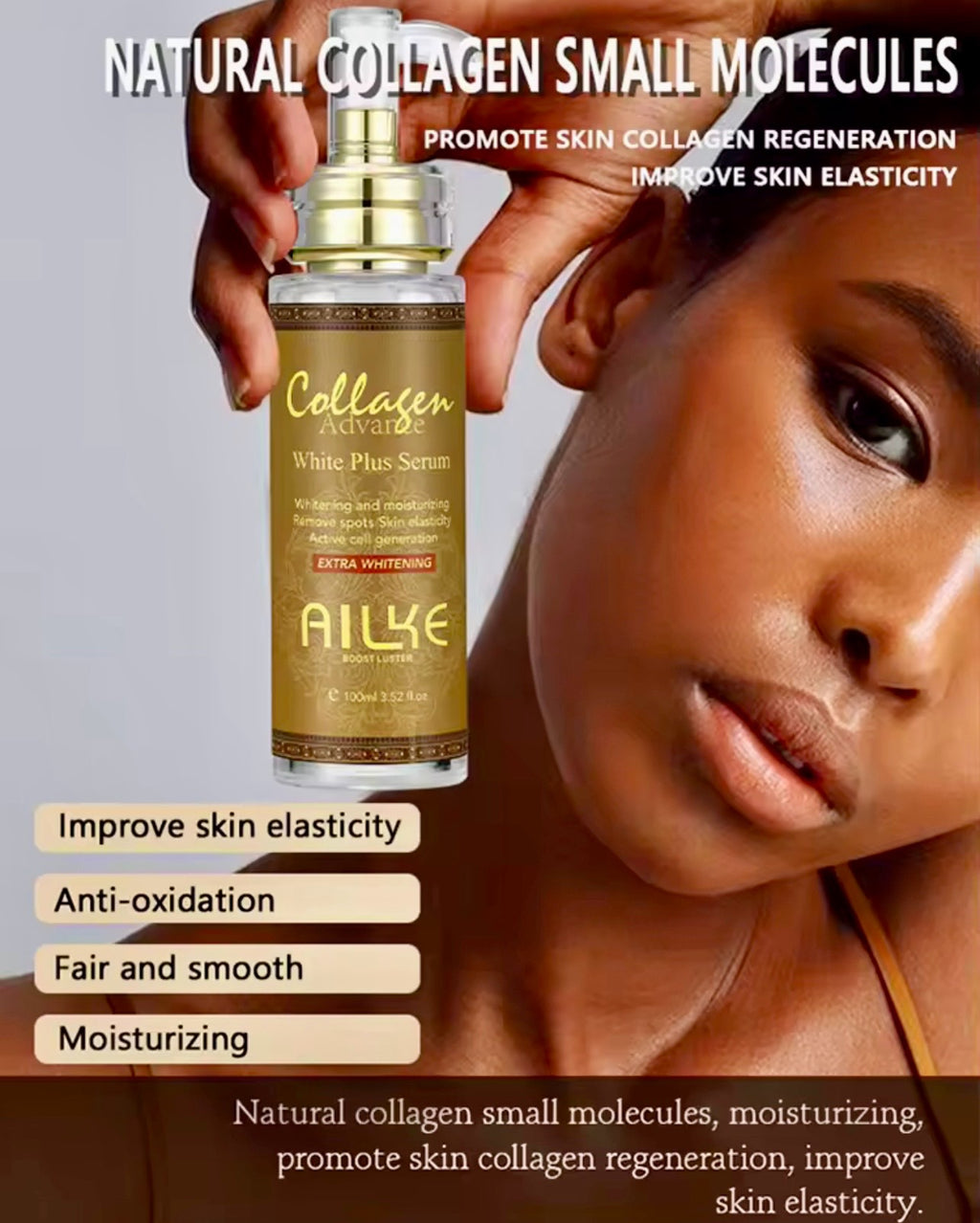 Skin Whitening & Brightening Face Serum Collagen-Infused, Spot Reducer & Moisturizer