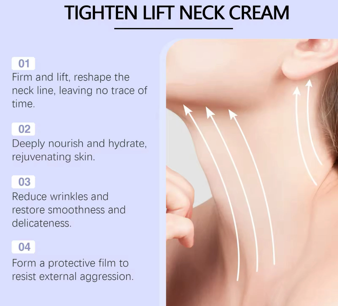 2Pcs Neck Firming & Tightening Cream Hydrating & Wrinkle-Reducing
