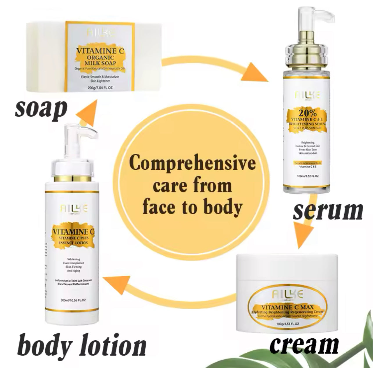 Lightening Body Cream Vitamin C & Hyaluronic Acid Hydrating & Ton Correcting