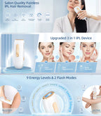 IPL 3-in-1 Laser Hair Removal Epilator 999900 Flashes, 15J for Whole Body