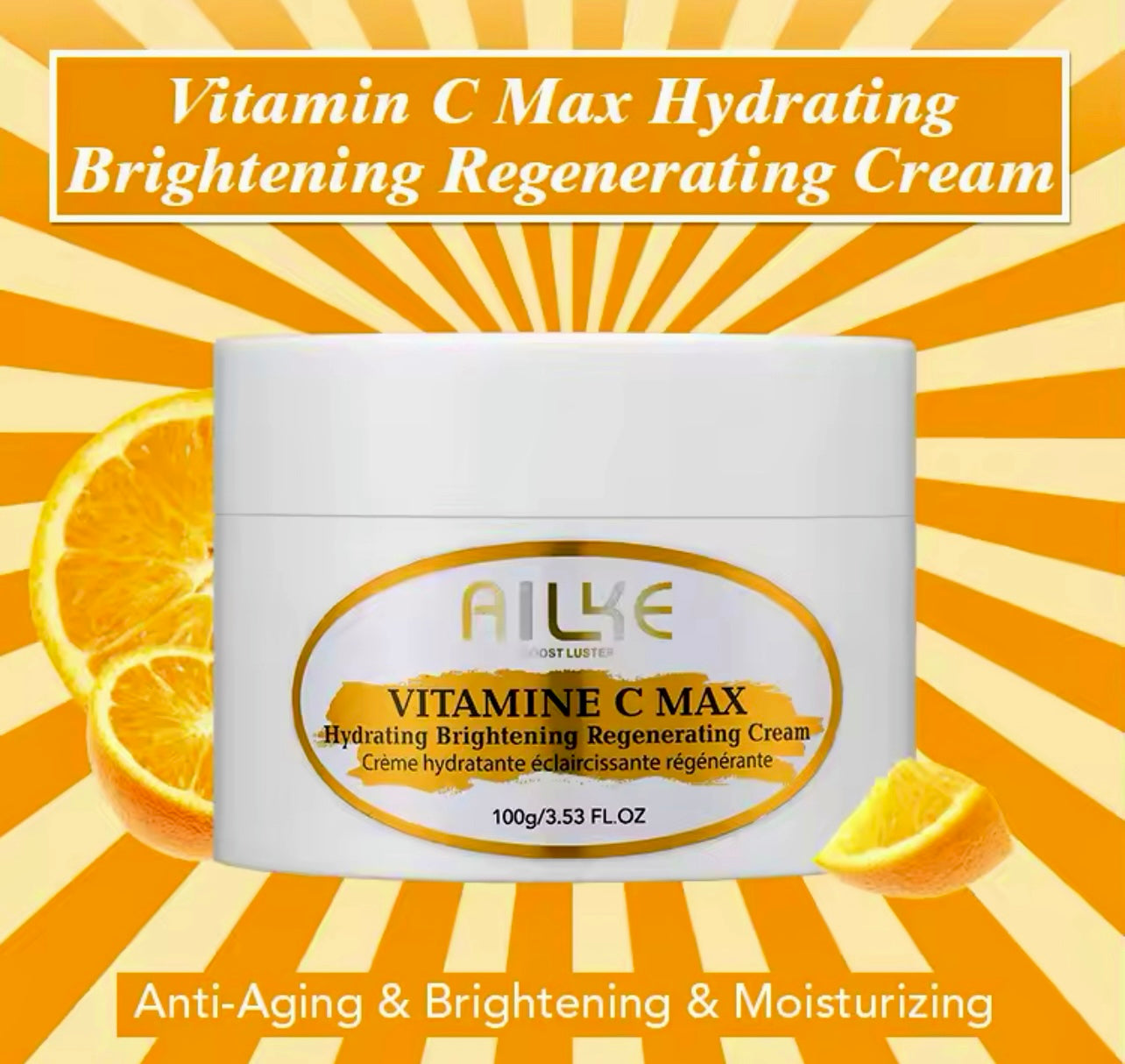 Lightening Body Cream Vitamin C & Hyaluronic Acid Hydrating & Ton Correcting