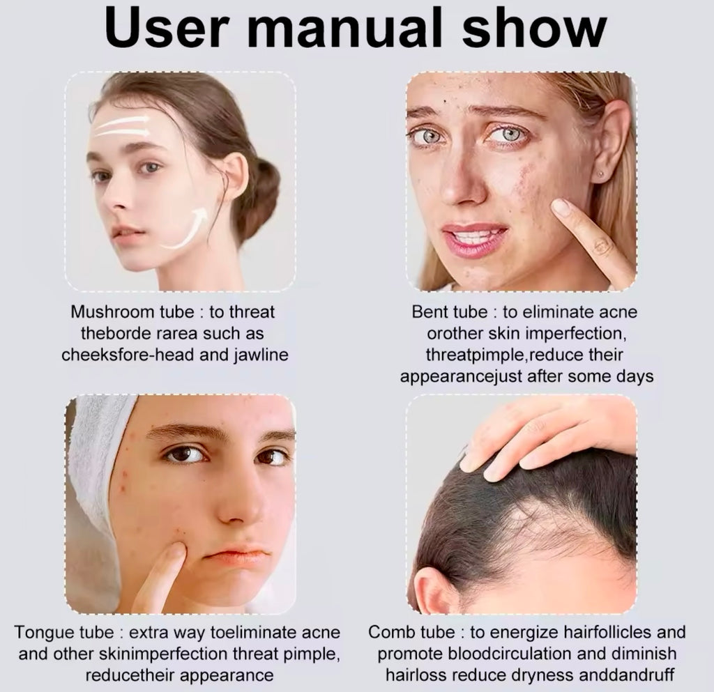 High Frequency Electrode Wand Glass Tube Acne Spot Remover