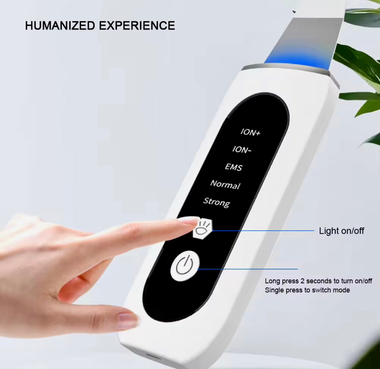 Ultrasonic Face Shovel Cleanser 5 Modes Skin Care Tool with LED Display